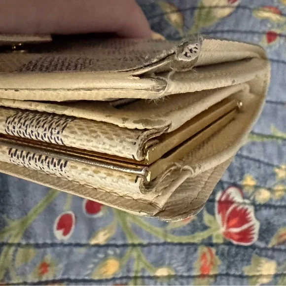 Louis Vuitton Vintage Damier Azur LV Kisslock Wallet 2007 Flawed! Authentic - Picture 10 of 13